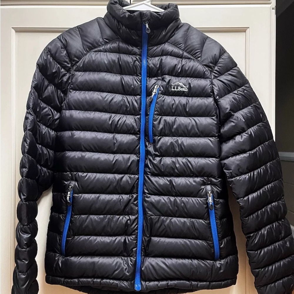 L.L. Bean Men's Black and Blue Puffer Jacket